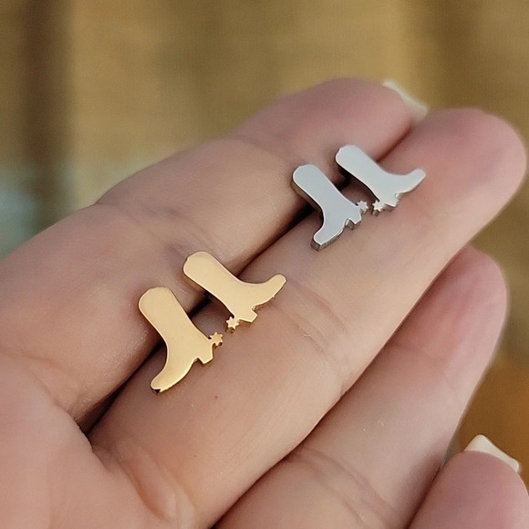 Cowboy Boot Stud Earrings, choice of color - Picture 1 of 4